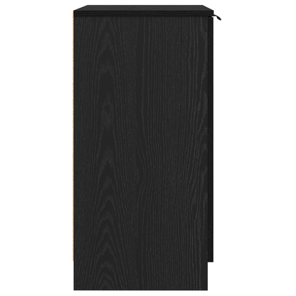 Skoskab Sort Eg 59X35X70 Cm Konstrueret Træ