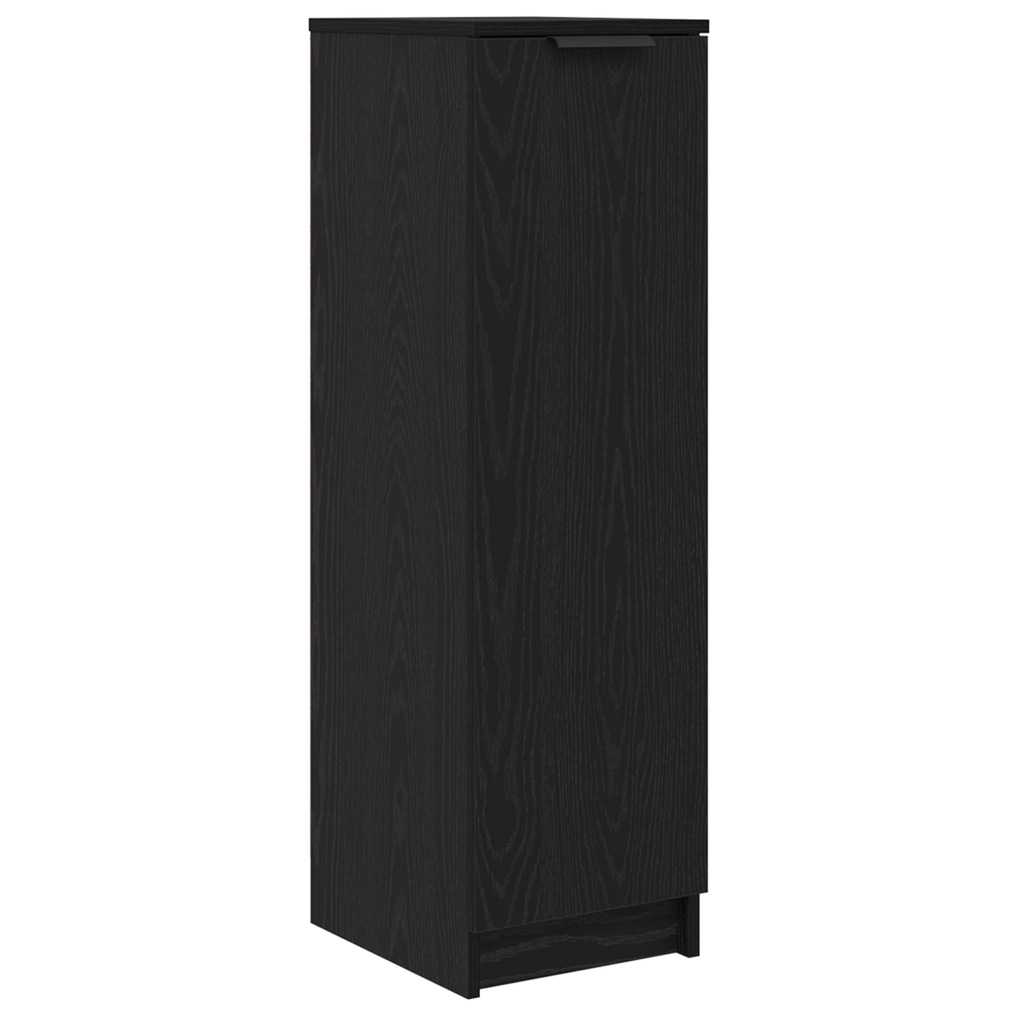 Skoskab Sort Eg 29,5X35X100,5 Cm Lavet Af Konstrueret Træ
