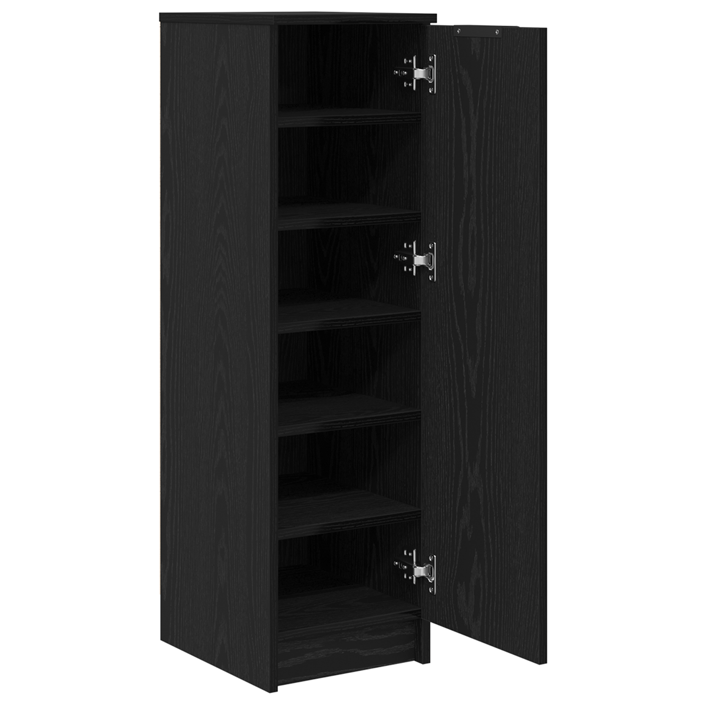 Skoskab Sort Eg 29,5X35X100,5 Cm Lavet Af Konstrueret Træ