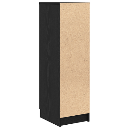 Skoskab Sort Eg 29,5X35X100,5 Cm Lavet Af Konstrueret Træ