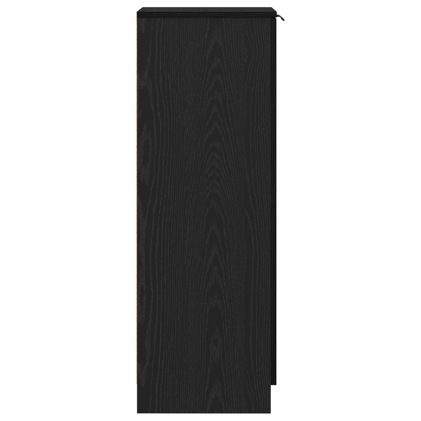 Skoskab Sort Eg 29,5X35X100,5 Cm Lavet Af Konstrueret Træ