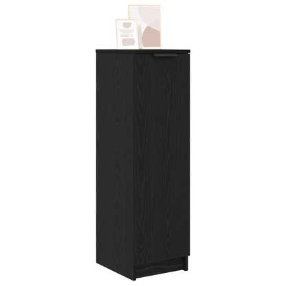 Skoskab Sort Eg 29,5X35X100,5 Cm Lavet Af Konstrueret Træ