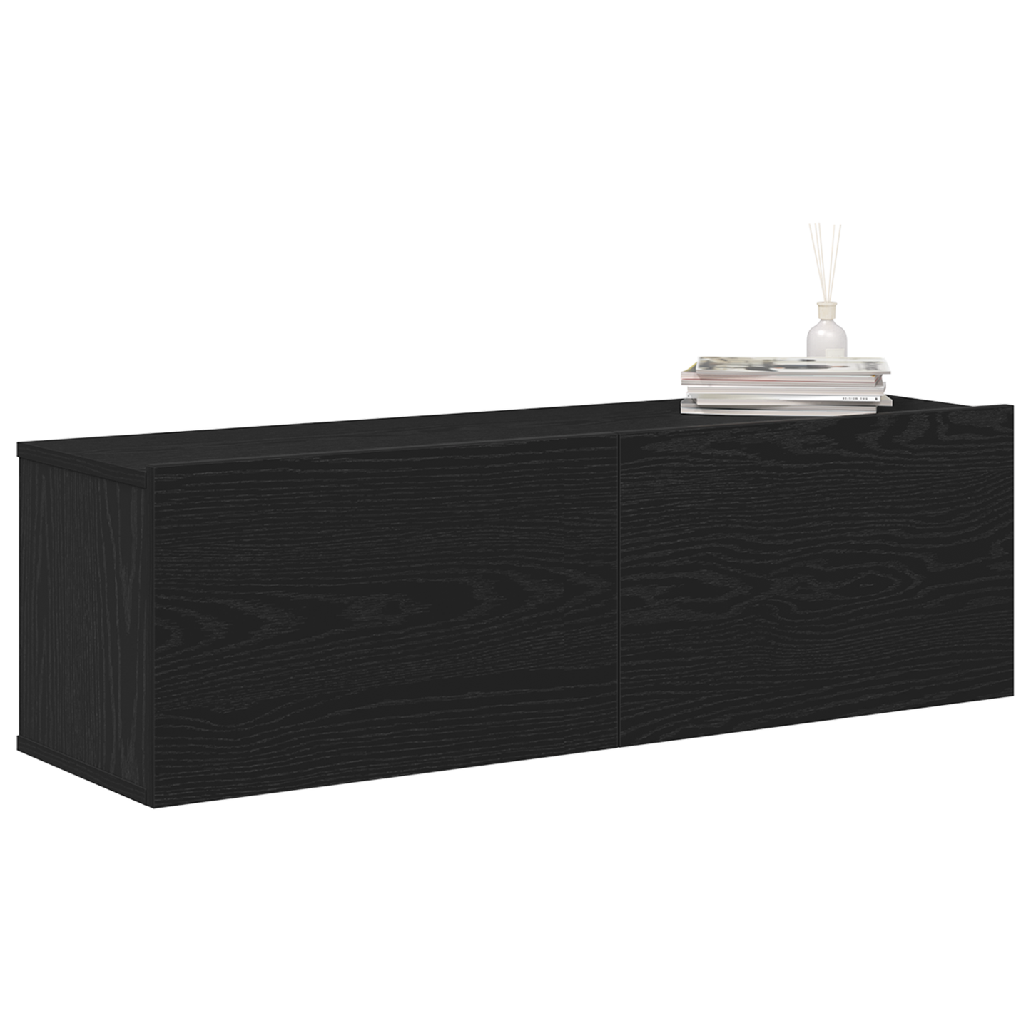 Tv-Skab 2 Dele Sort 100 X 30 X 30 Cm Konstrueret Træ
