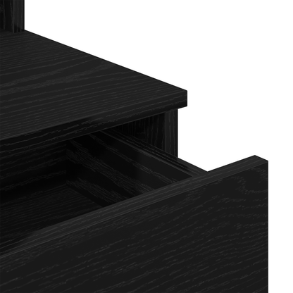 Klædeskab Med Skuffe Sort Eg 96 X 40 X 142 Cm Konstrueret Træ