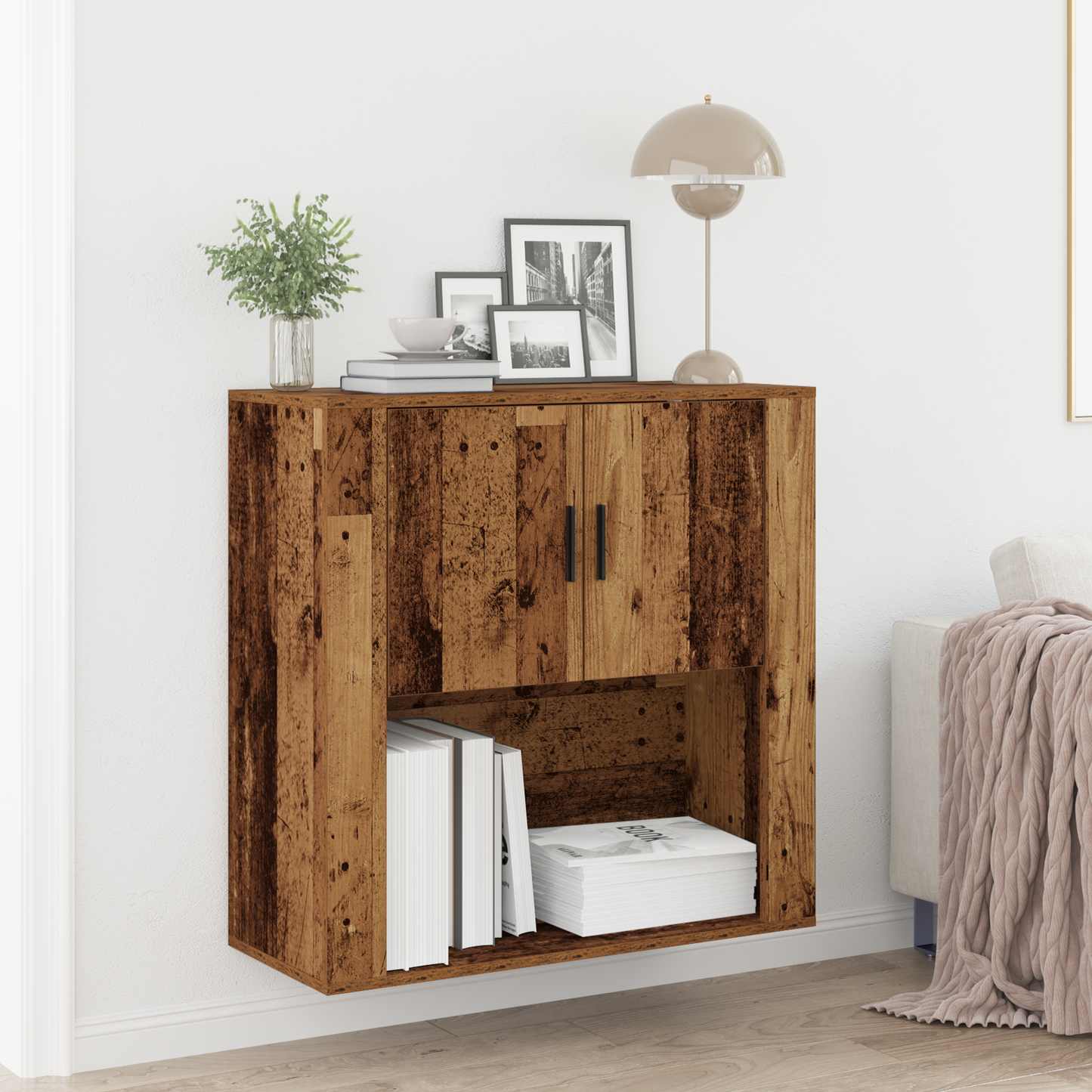 Vægsabinet Gamle Træ 80X33X80 Cm Spånplade