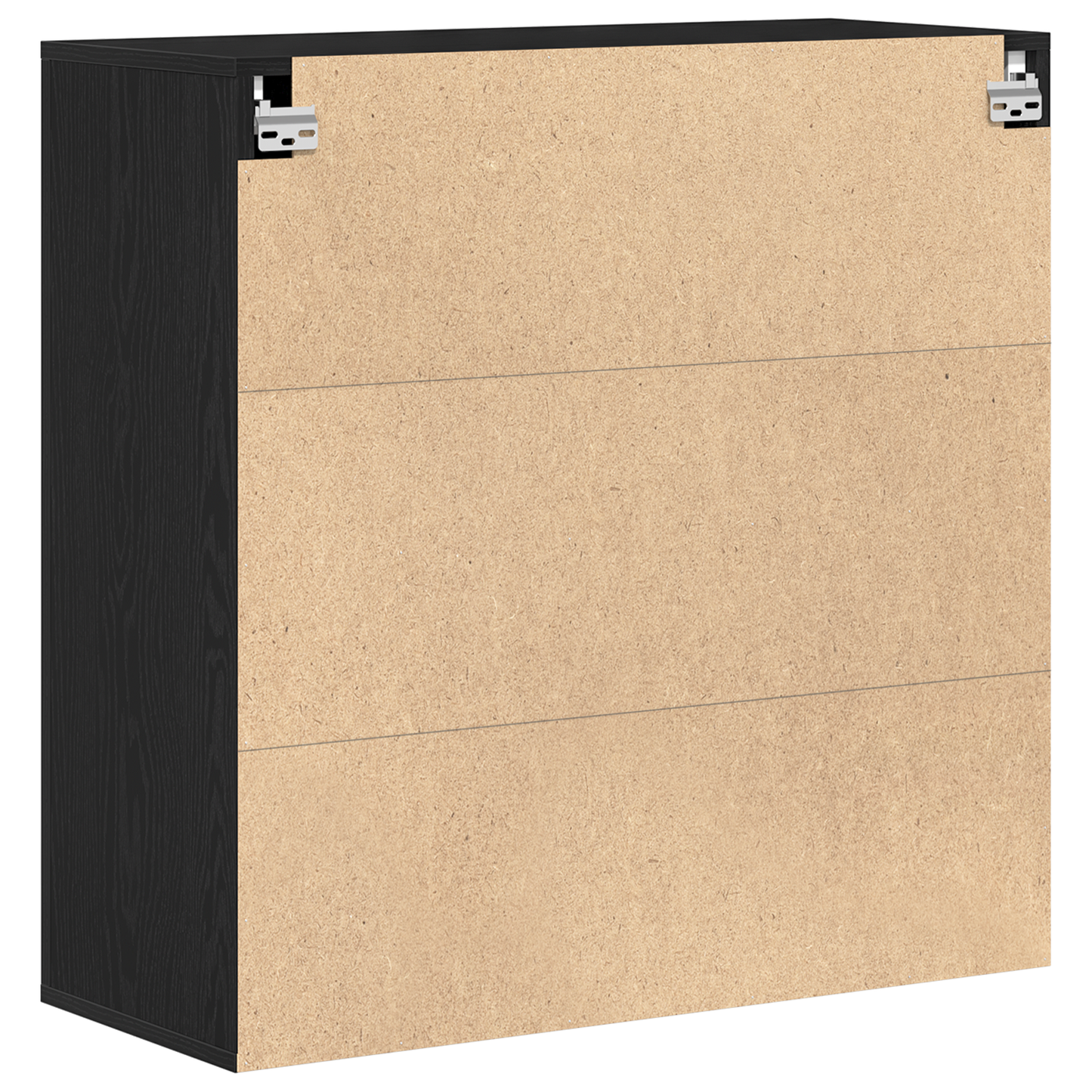 Vægskab Sort Egetræ 80X33X80 Cm Konstrueret Træ
