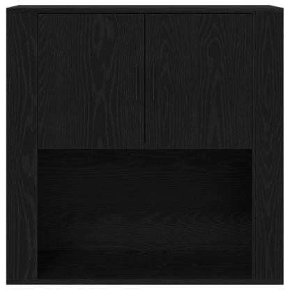 Vægskab Sort Egetræ 80X33X80 Cm Konstrueret Træ