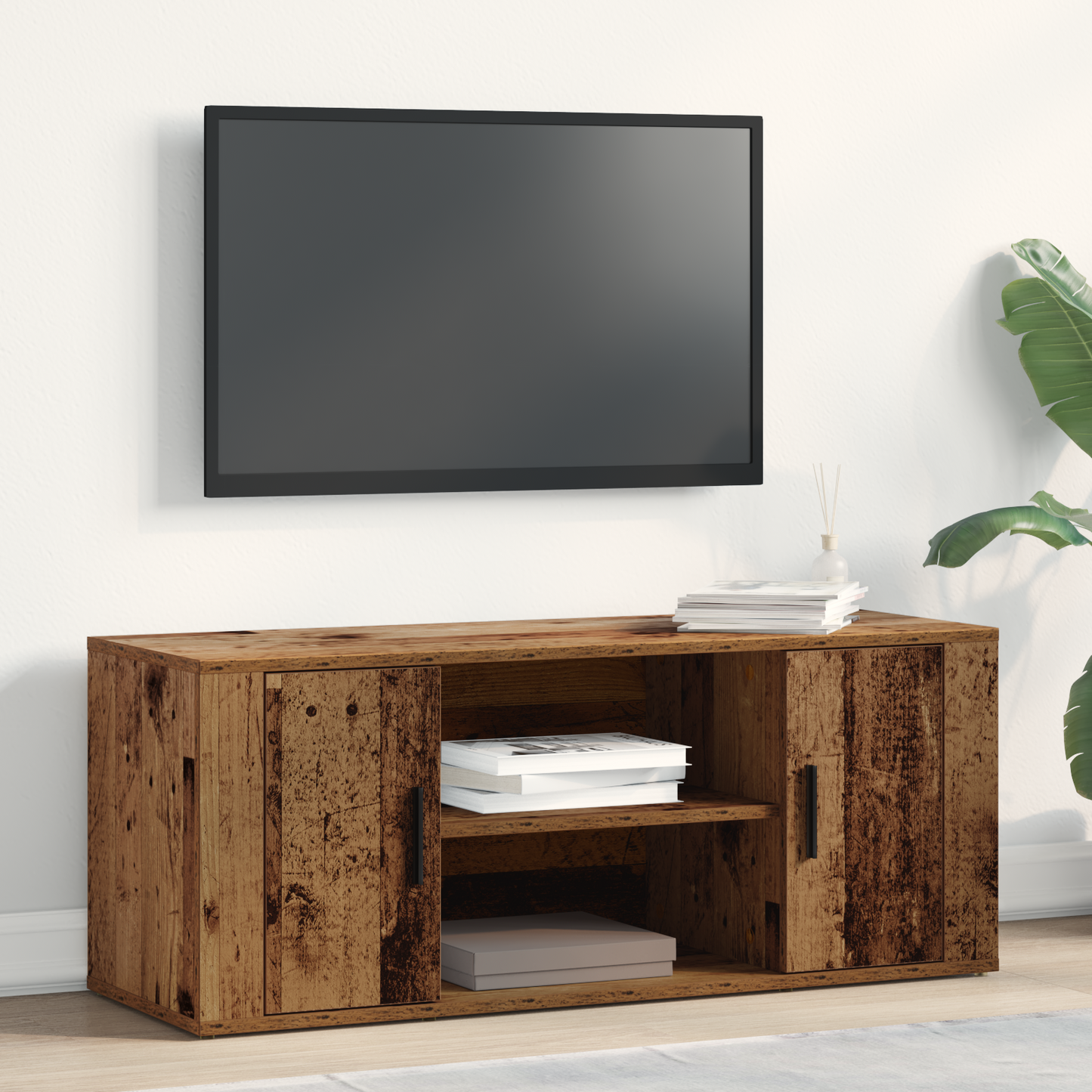 Tv-Skab Gammelt Træ 100 X 35 X 40 Cm Konstrueret Træ
