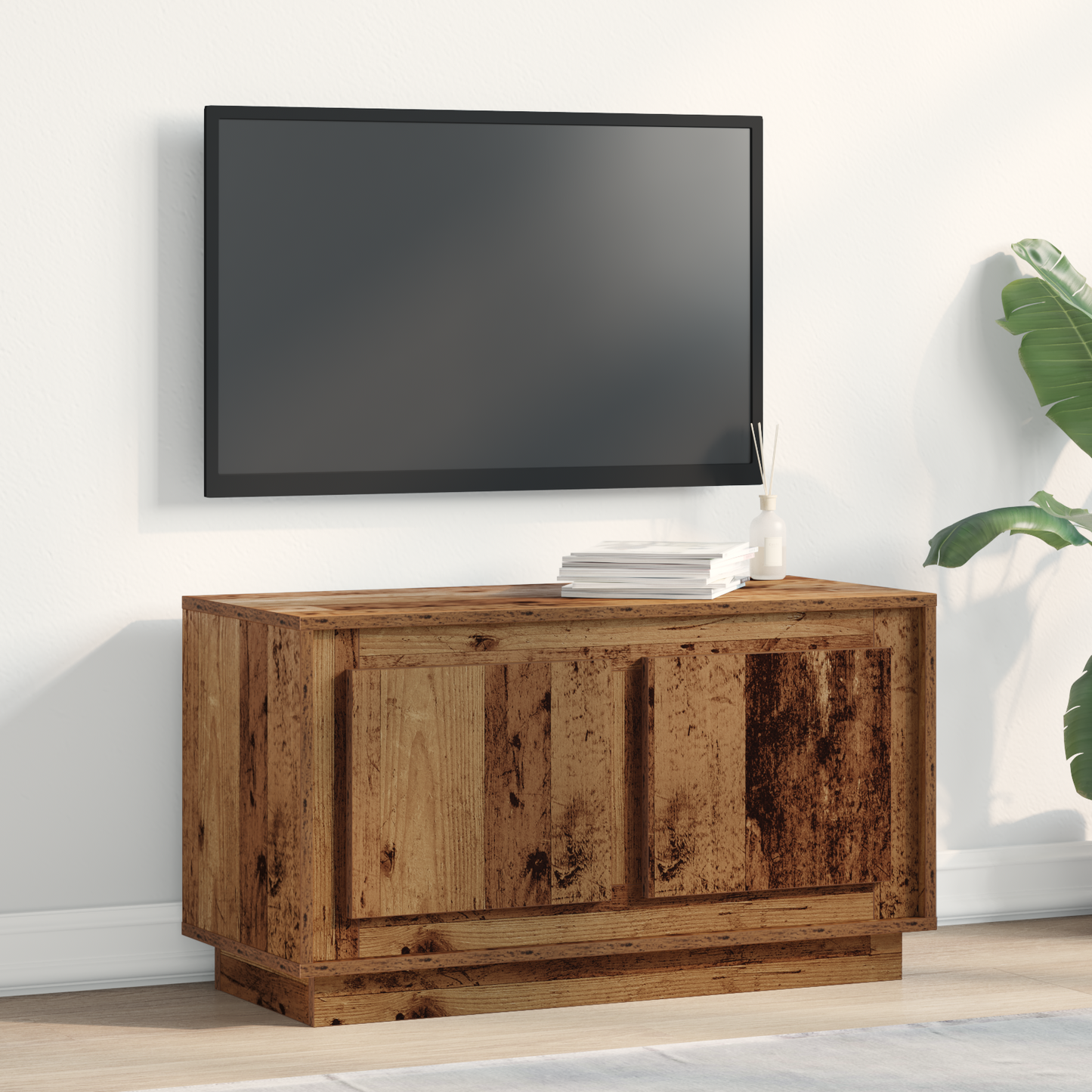 Tv-Skab Gammelt Træ 80 X 35 X 45 Cm Konstrueret Træ