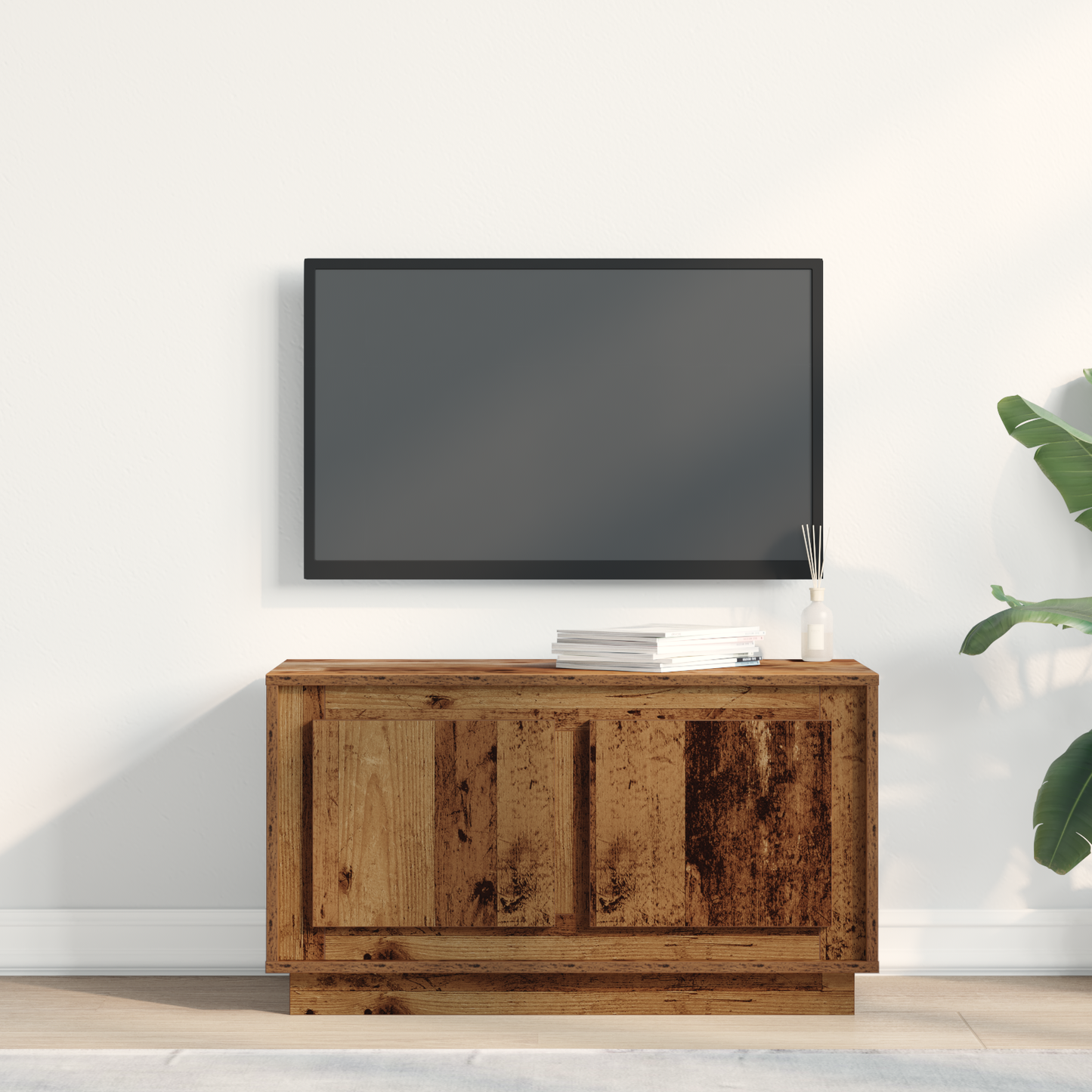 Tv-Skab Gammelt Træ 80 X 35 X 45 Cm Konstrueret Træ
