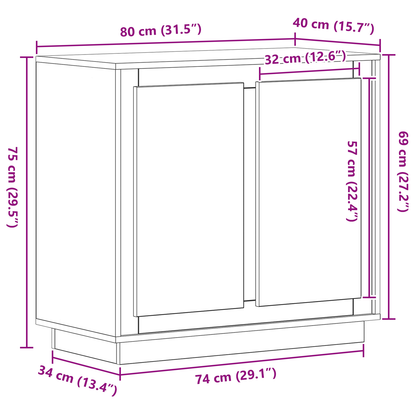 Artisan Egesideboard Artisan Eg 80 X 34 X 75 Cm Konstrueret Træ