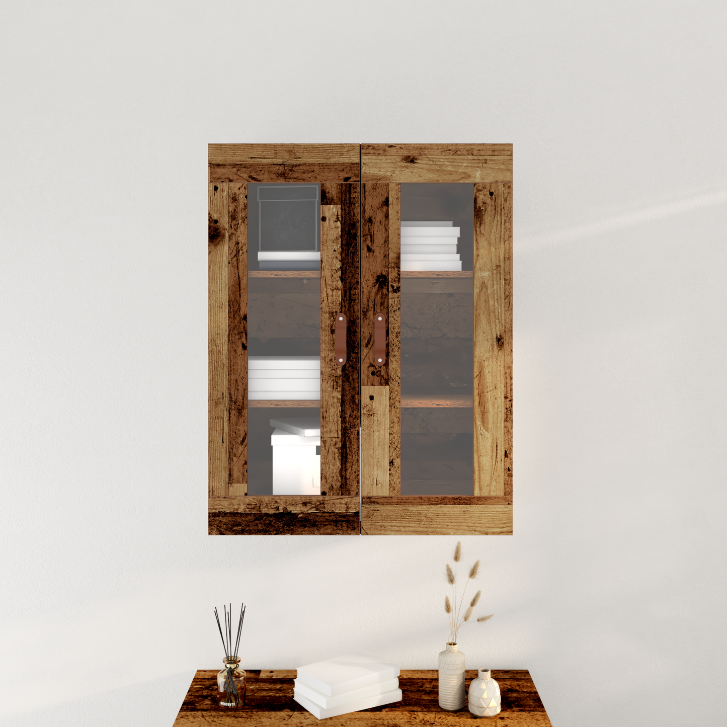 Væghængt Skab Gammelt Træ 69.5 X 34 X 90 Cm Konstrueret Træ