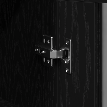 Væghængt Skab Sort Eg 69.5 X 34 X 90 Cm Konstrueret Træ