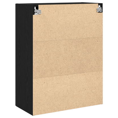 Væghængt Skab Sort Eg 69.5 X 34 X 90 Cm Konstrueret Træ