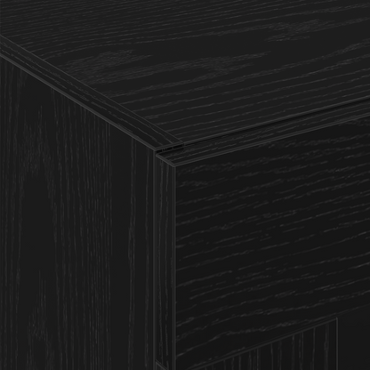 Væghængt Skab Sort Eg 69.5 X 34 X 90 Cm Konstrueret Træ