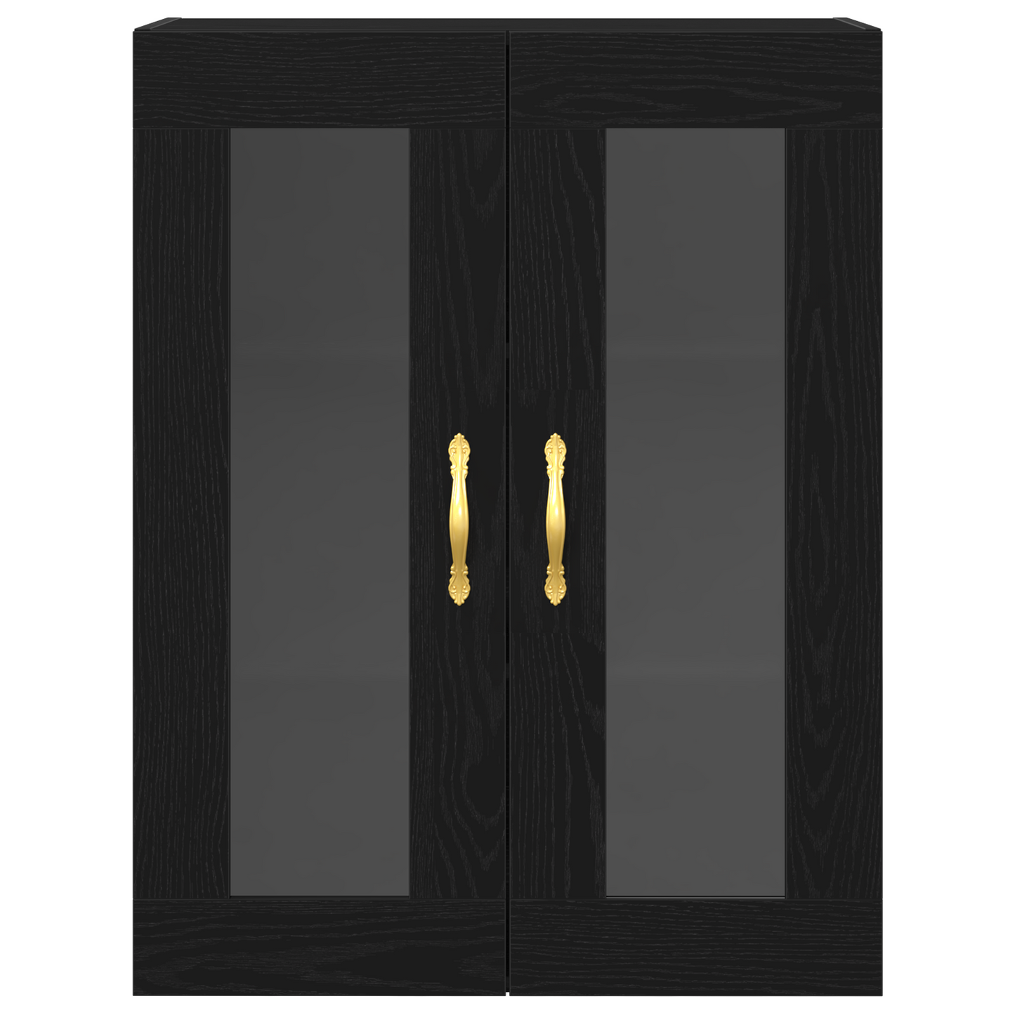 Væghængt Skab Sort Eg 69.5 X 34 X 90 Cm Konstrueret Træ