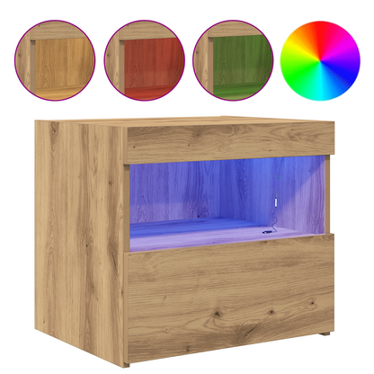 Natbord Med Led Lys 2 Stk Artisan Eg 50X40X45 Cm