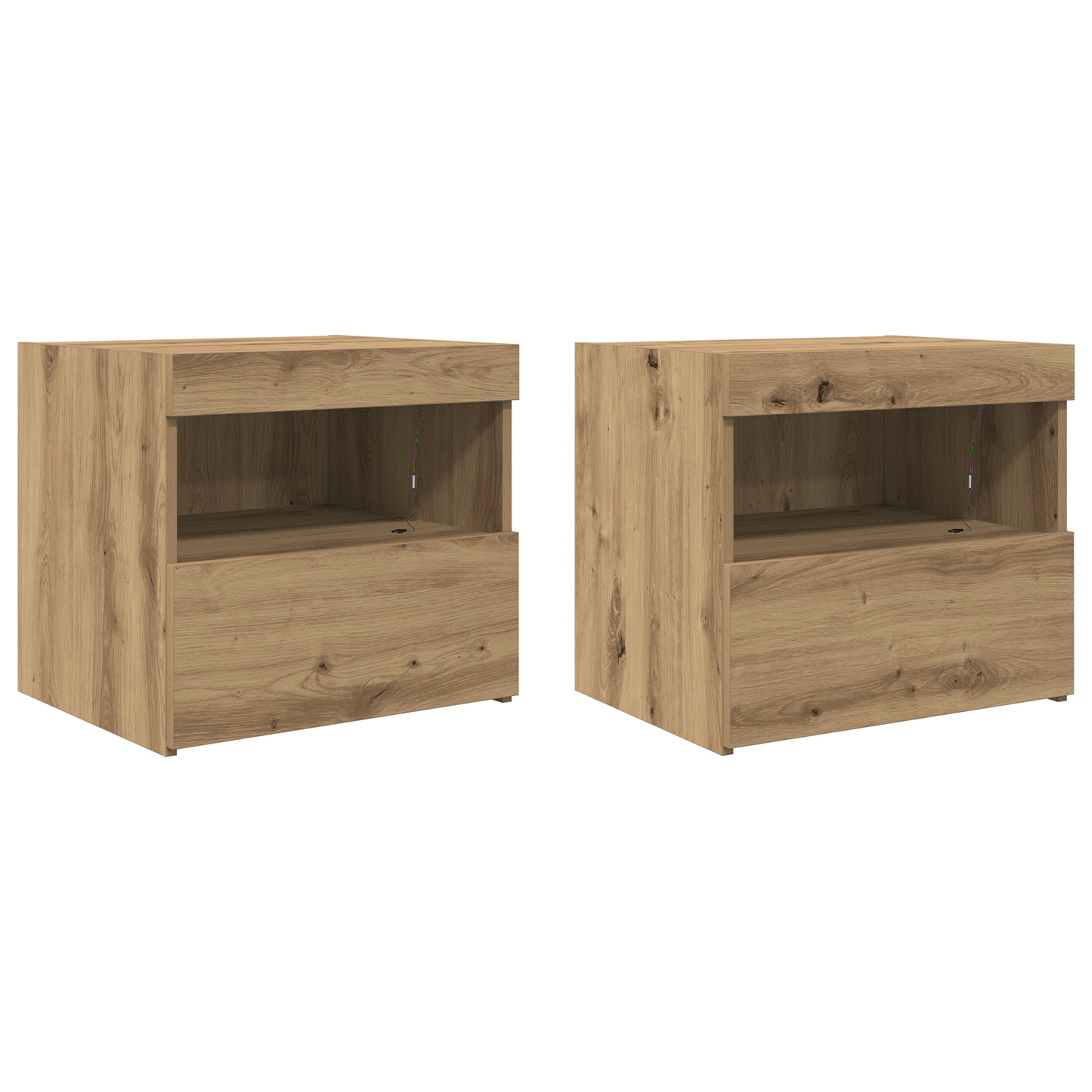 Natbord Med Led Lys 2 Stk Artisan Eg 50X40X45 Cm