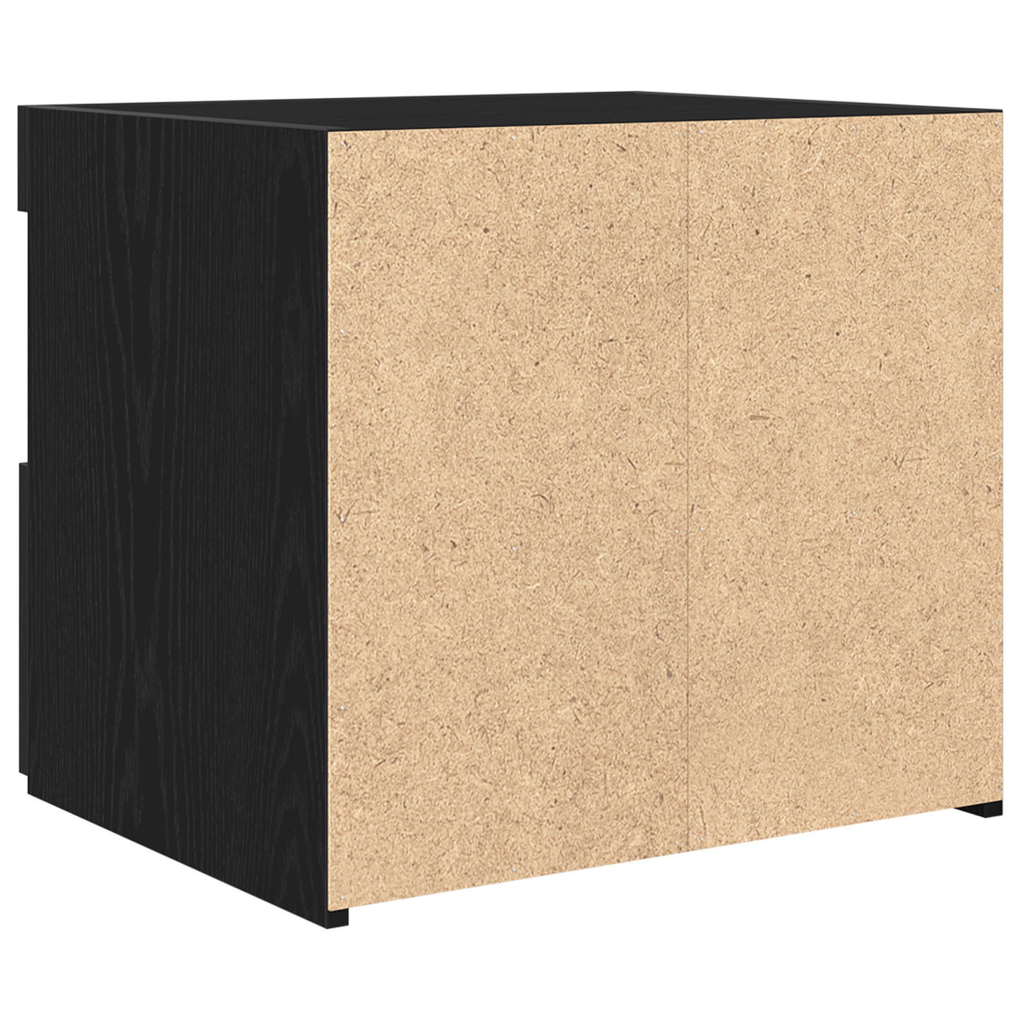 Sengebord Med Led-Lys Sort Eg 50X40X45 Cm