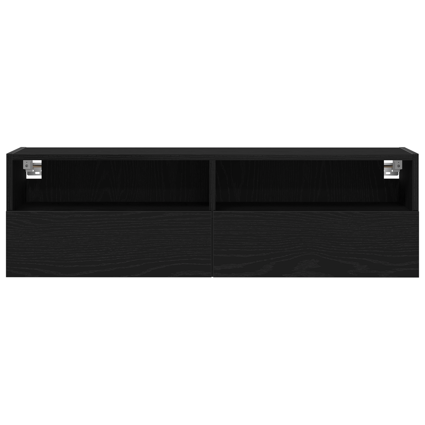 Tv Vægskab 2 Dele Sort Eg 100 X 30 X 30 Cm Konstrueret Træ