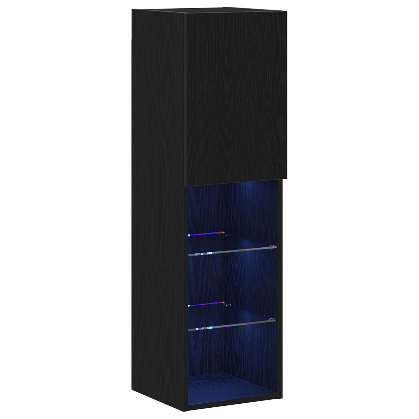 Led Tv Skab 2 Stk Sort Eg 30,5X30X102 Cm Konstrueret Træ