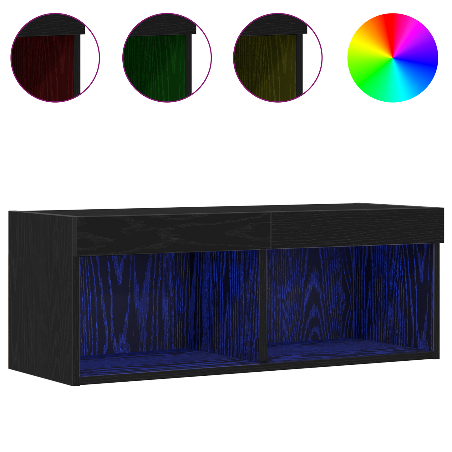 Tv-Skab 2 Dele Sort Eg 80 X 30 X 30 Cm Konstrueret Træ
