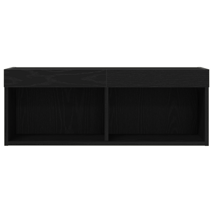 Tv-Skab 2 Dele Sort Eg 80 X 30 X 30 Cm Konstrueret Træ