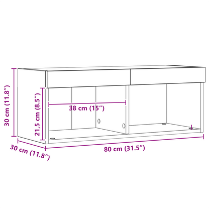 Tv-Skab 2 Dele Sort Eg 80 X 30 X 30 Cm Konstrueret Træ