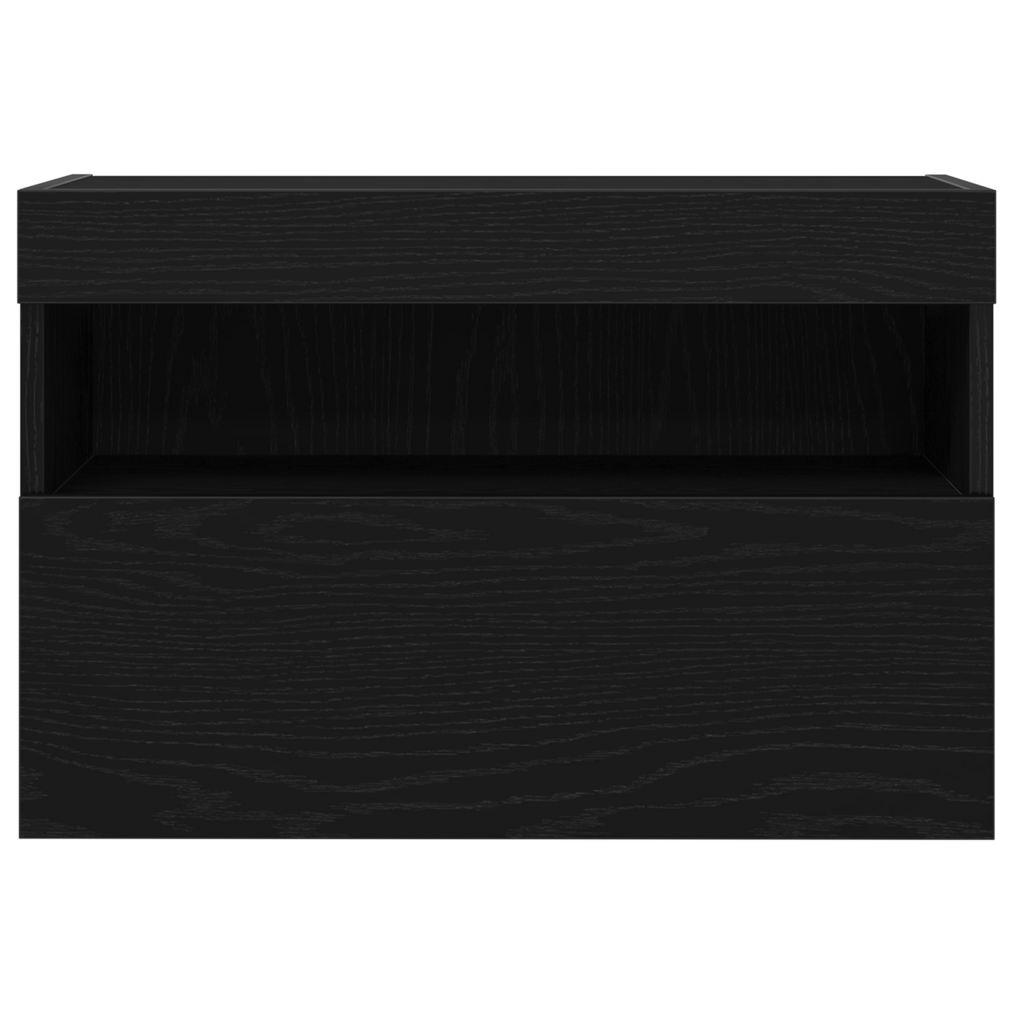 Tv Vægskab Vægmonteret Sort Eg 60 X 30 X 40 Cm Konstrueret Træ