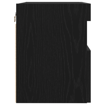 Tv Vægskab Vægmonteret Sort Eg 60 X 30 X 40 Cm Konstrueret Træ