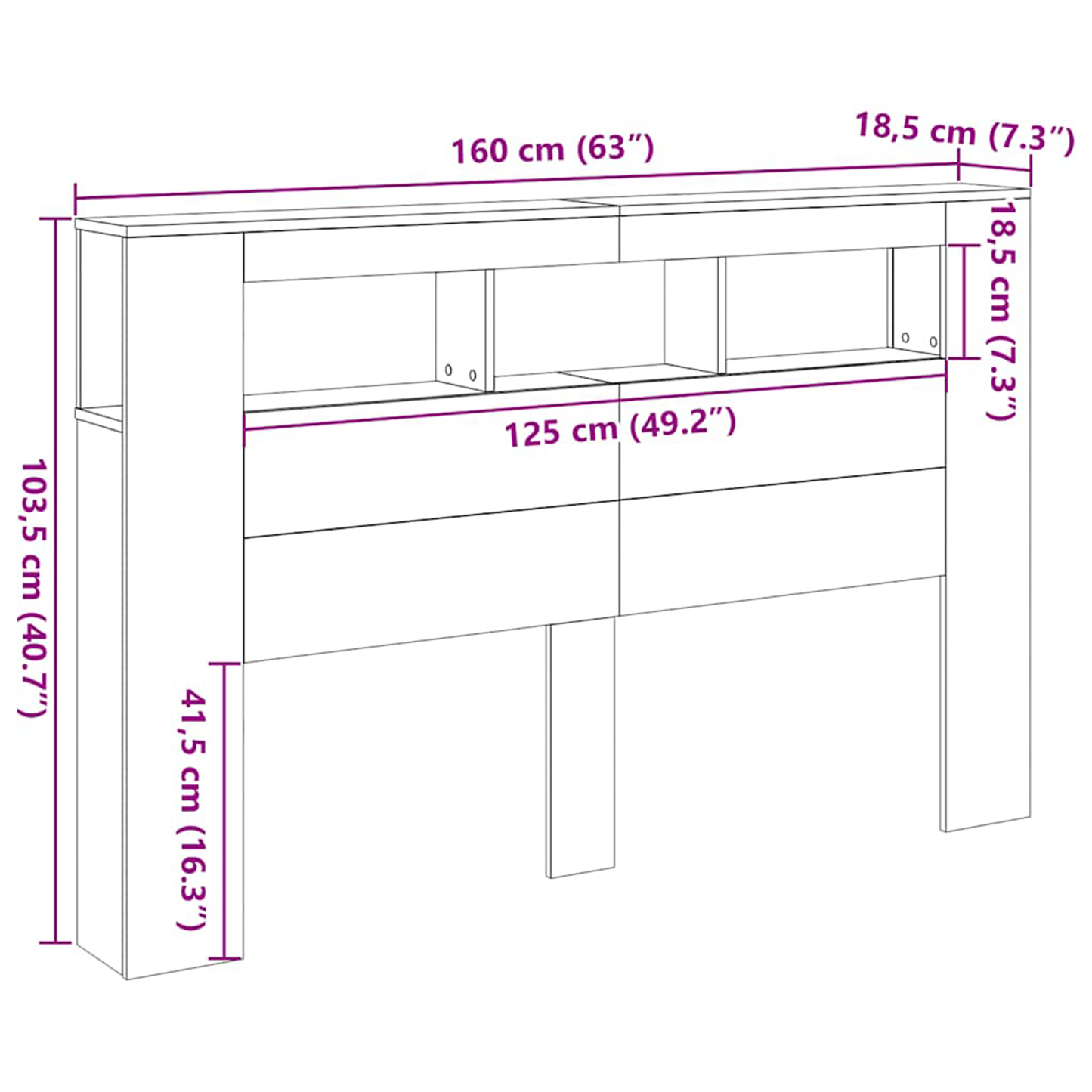 Led Hovedgærde Sort Eg 160X18,5X45 Cm Konstrueret Træ