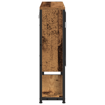 Badeværelsesskab Med Spejl Med Dør Gammelt Træ 60 X 16 X 60 Cm