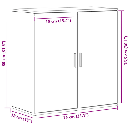 Sideboard Gammelt Træ 79 X 38 X 80 Cm Konstrueret Træ