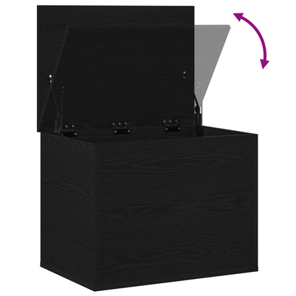 Opbevaringskasse Sort Eg 60 X 42 X 46 Cm Konstrueret Træ