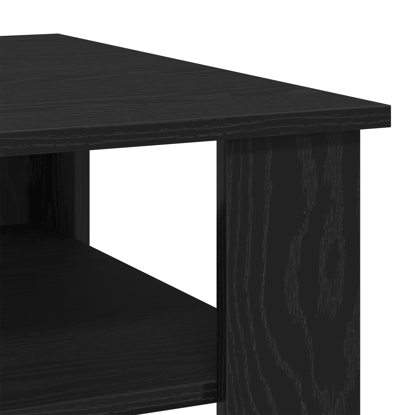 Kaffebord I Sort Eg 60X60X42 Cm - Konstrueret Træ