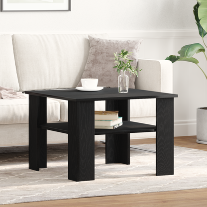 Kaffebord I Sort Eg 60X60X42 Cm - Konstrueret Træ