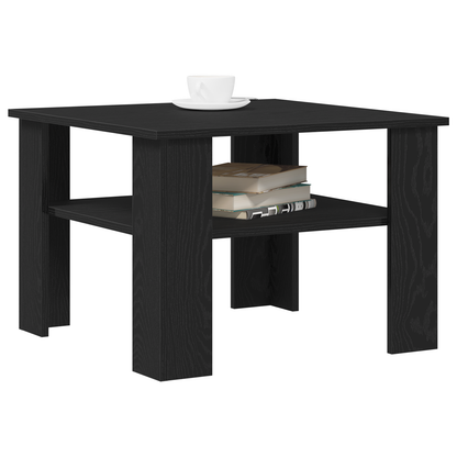 Kaffebord I Sort Eg 60X60X42 Cm - Konstrueret Træ