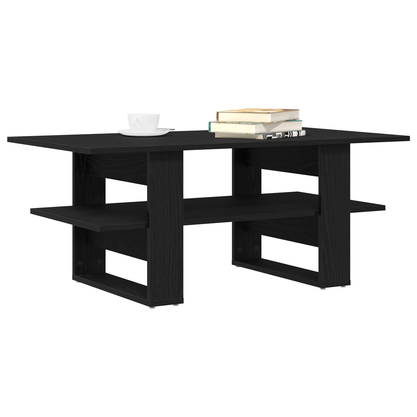 Kaffebord Sort Eg 102X55X42 Cm Konstrueret Træ