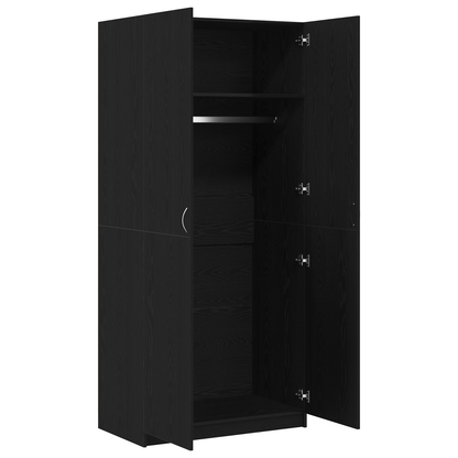 Garderobe Sort Eg 90X52X200 Cm Træ