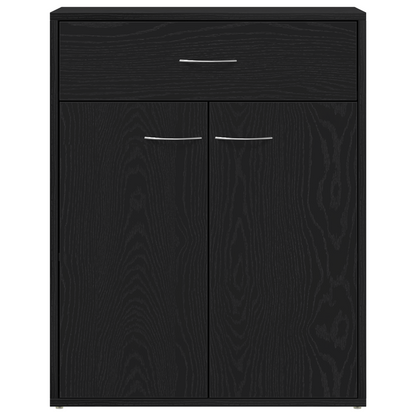 Sideboard Med Skuffe Sort 60 X 30 X 75 Cm Konstrueret Træ