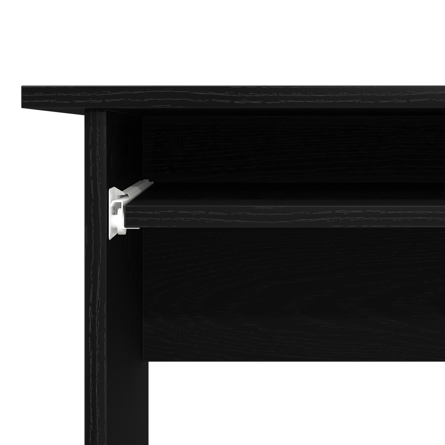 Skrivebord I Sort Eg 120X140X75 Cm Lavet Af Konstrueret Træ