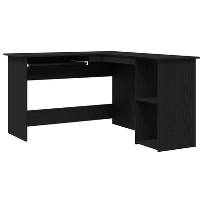 Skrivebord I Sort Eg 120X140X75 Cm Lavet Af Konstrueret Træ