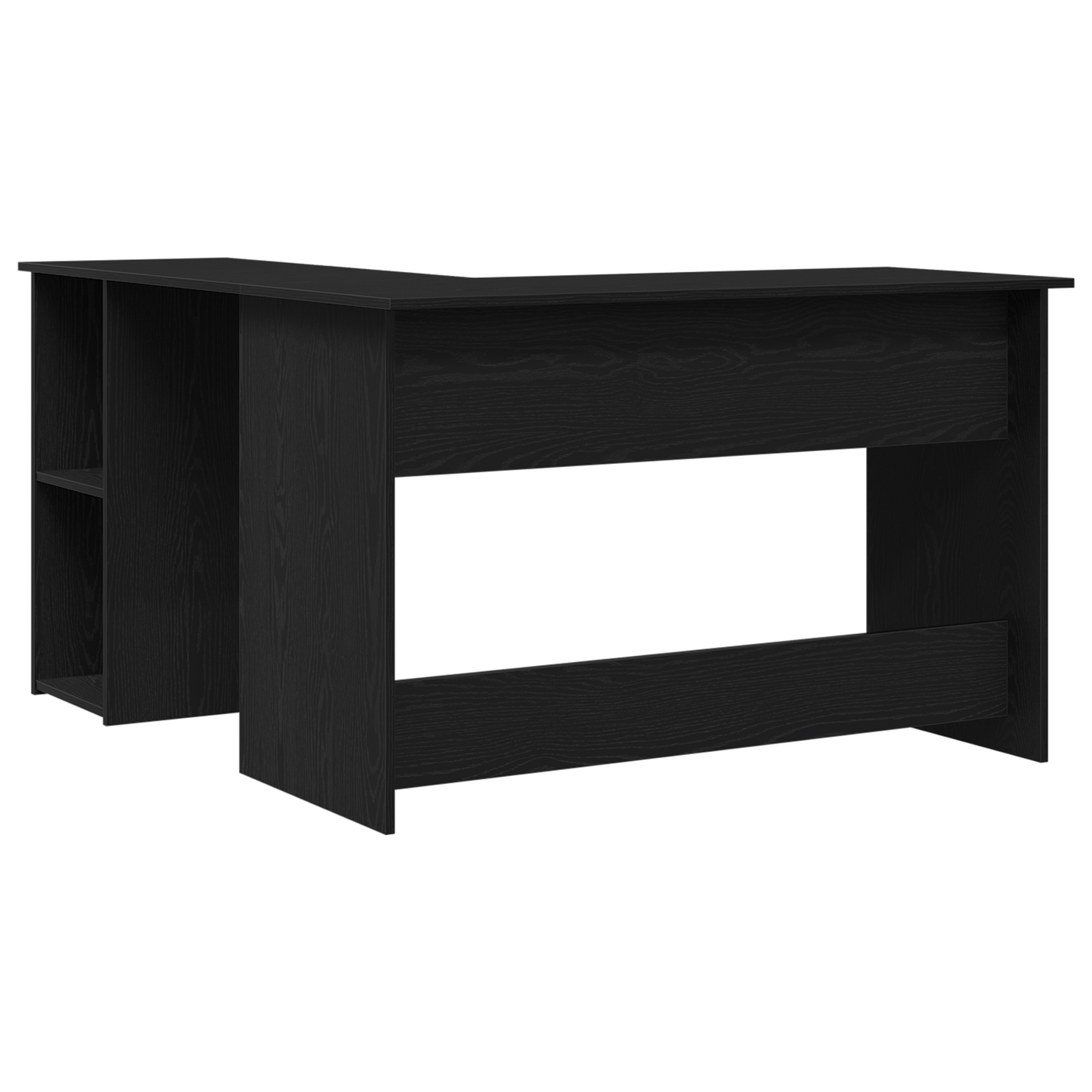 Skrivebord I Sort Eg 120X140X75 Cm Lavet Af Konstrueret Træ
