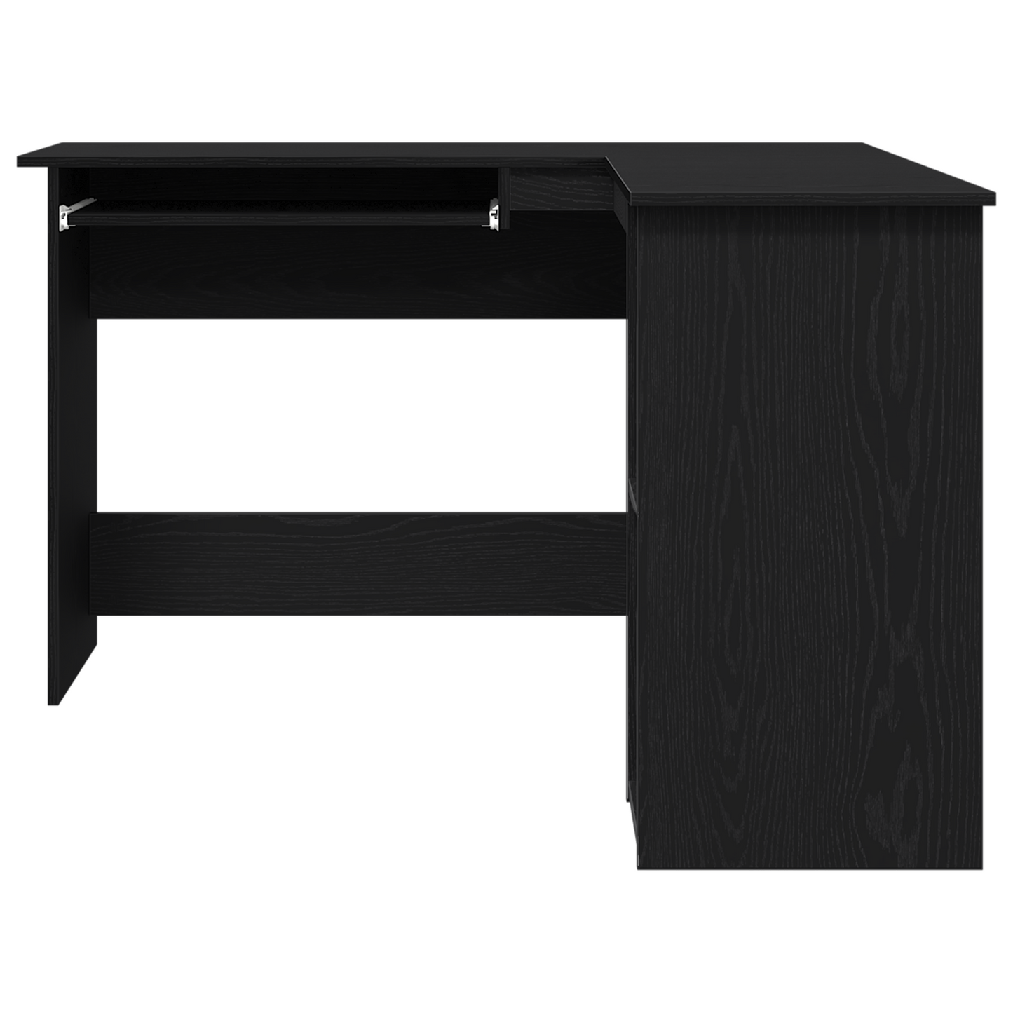 Skrivebord I Sort Eg 120X140X75 Cm Lavet Af Konstrueret Træ