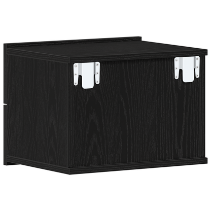 Sengebord Sort Eg 40X30X30 Cm Lavet Af Træ