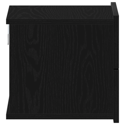 Natborde 2 Stk Sort Eg 40X30X30 Cm Konstrueret Træ