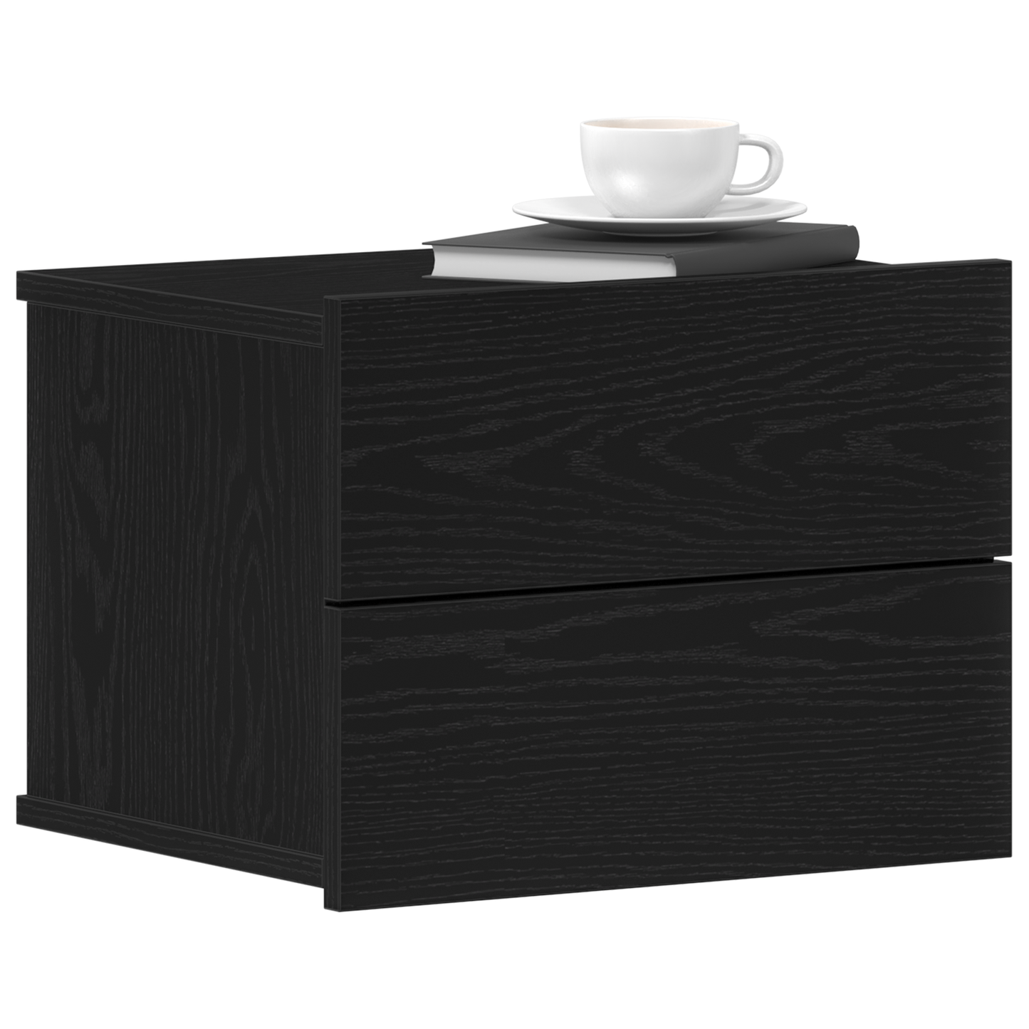 Natborde 2 Stk Sort Eg 40X30X30 Cm Konstrueret Træ