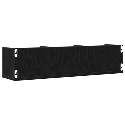 Cd-Hylde I Sort Eg 75X18X18 Cm I Konstrueret Træ