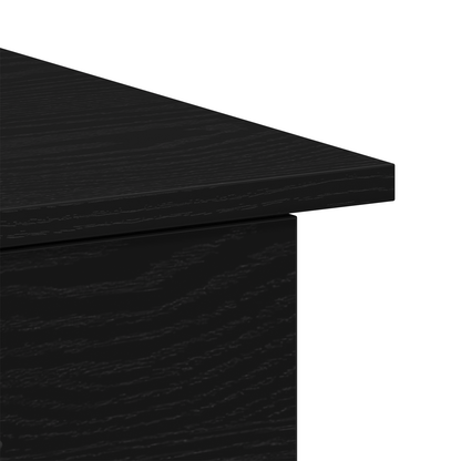 Skrivebord Sort Eg 100X50X76 Cm Støbt Træ