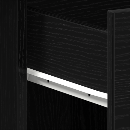 Skrivebord Sort Eg 100X50X76 Cm Støbt Træ